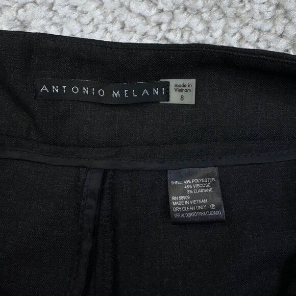 Antonio Melani High Waisted Wide Leg Trouser Pants Charcoal Gray - Picture 3 of 8